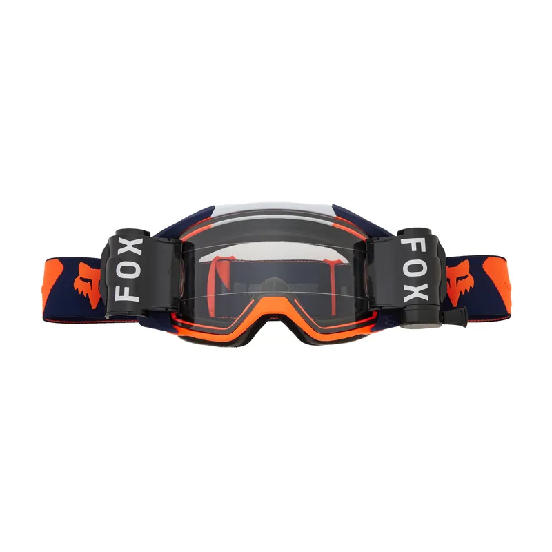 Fox Racing Vue Roll Off Goggles in Navy/Orange